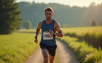20 miles en km : ce que tout coureur devrait savoir Coureur concentré en pleine course sur un sentier nature