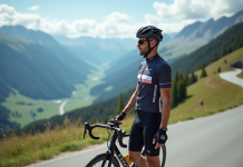 Gagnants des 3 grands tours : Histoire des vainqueurs célèbres Cycliste en montagne avec vue panoramique alpine