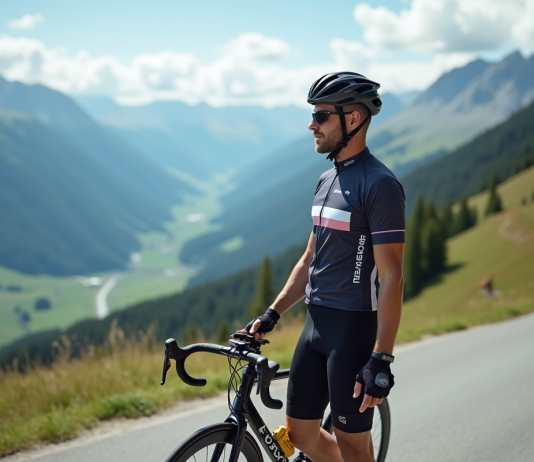 Gagnants des 3 grands tours : Histoire des vainqueurs célèbres Cycliste en montagne avec vue panoramique alpine