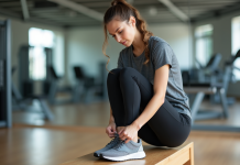 Chaussures salle de sport : quel type choisir pour performance et confort ? Jeune femme sportive en entraînement dans une salle lumineuse