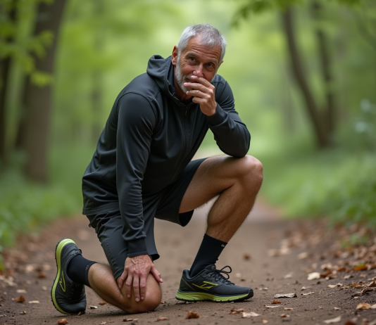 Sport : articulations, quel impact sur notre corps ? Homme marcheur en forêt se reposant sur un sentier